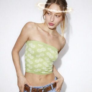 Urban Outfitters Green Daisy Tube Top 🌼 NWT XL | Y2K Cottagecore